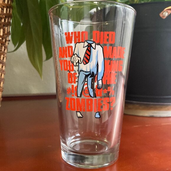 LIMITED EDITION Shaun of the Dead Pint Glass - King of the #!$@& Zombies - Picture 1 of 2